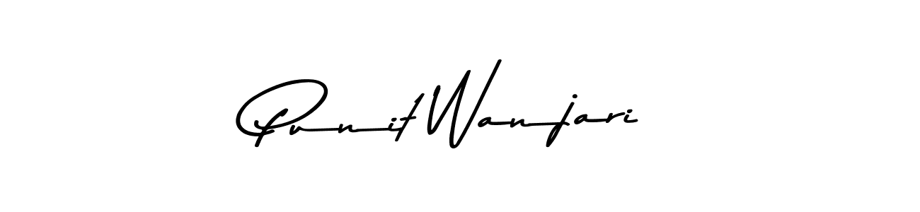 Create a beautiful signature design for name Punit Wanjari. With this signature (Asem Kandis PERSONAL USE) fonts, you can make a handwritten signature for free. Punit Wanjari signature style 9 images and pictures png
