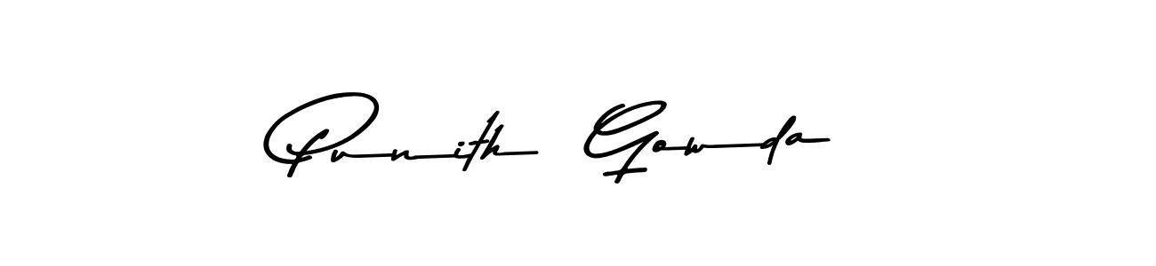 Use a signature maker to create a handwritten signature online. With this signature software, you can design (Asem Kandis PERSONAL USE) your own signature for name Punith  Gowda. Punith  Gowda signature style 9 images and pictures png