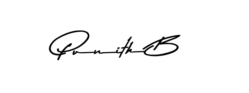 Punith B stylish signature style. Best Handwritten Sign (Asem Kandis PERSONAL USE) for my name. Handwritten Signature Collection Ideas for my name Punith B. Punith B signature style 9 images and pictures png
