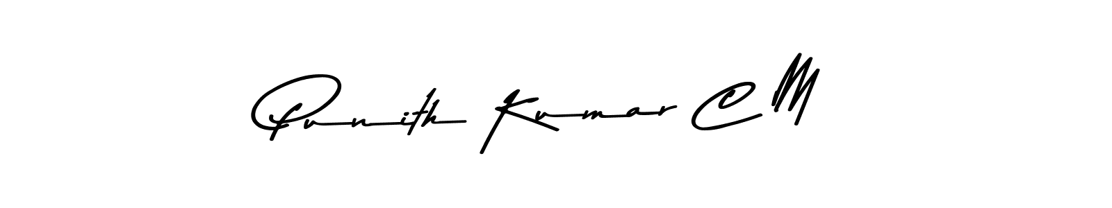 Also we have Punith Kumar C M name is the best signature style. Create professional handwritten signature collection using Asem Kandis PERSONAL USE autograph style. Punith Kumar C M signature style 9 images and pictures png