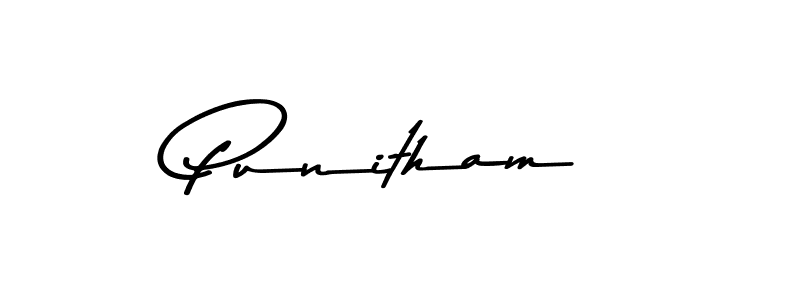 Punitham stylish signature style. Best Handwritten Sign (Asem Kandis PERSONAL USE) for my name. Handwritten Signature Collection Ideas for my name Punitham. Punitham signature style 9 images and pictures png