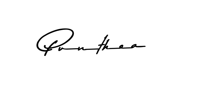 How to make Punthea name signature. Use Asem Kandis PERSONAL USE style for creating short signs online. This is the latest handwritten sign. Punthea signature style 9 images and pictures png