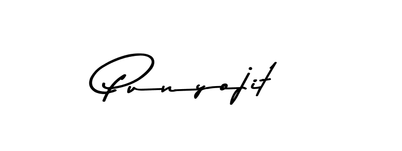 Make a beautiful signature design for name Punyojit. With this signature (Asem Kandis PERSONAL USE) style, you can create a handwritten signature for free. Punyojit signature style 9 images and pictures png