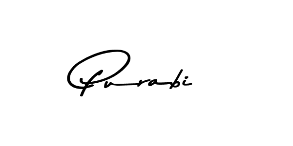 Create a beautiful signature design for name Purabi. With this signature (Asem Kandis PERSONAL USE) fonts, you can make a handwritten signature for free. Purabi signature style 9 images and pictures png