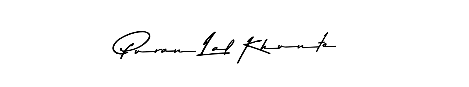 The best way (Asem Kandis PERSONAL USE) to make a short signature is to pick only two or three words in your name. The name Puran Lal Khunte include a total of six letters. For converting this name. Puran Lal Khunte signature style 9 images and pictures png