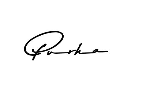 Design your own signature with our free online signature maker. With this signature software, you can create a handwritten (Asem Kandis PERSONAL USE) signature for name Purha. Purha signature style 9 images and pictures png