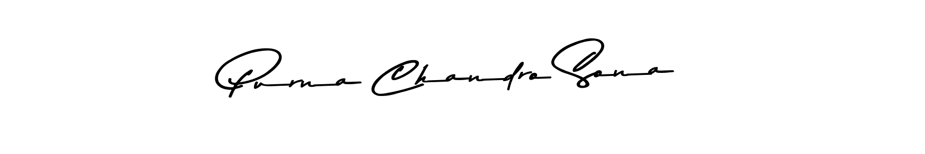 The best way (Asem Kandis PERSONAL USE) to make a short signature is to pick only two or three words in your name. The name Purna Chandro Sona include a total of six letters. For converting this name. Purna Chandro Sona signature style 9 images and pictures png