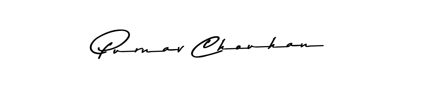 How to make Purnav Chouhan signature? Asem Kandis PERSONAL USE is a professional autograph style. Create handwritten signature for Purnav Chouhan name. Purnav Chouhan signature style 9 images and pictures png