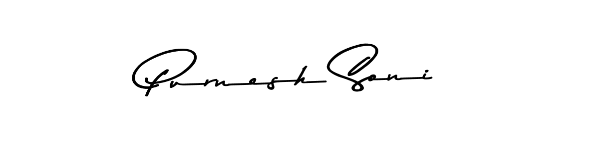 Make a beautiful signature design for name Purnesh Soni. With this signature (Asem Kandis PERSONAL USE) style, you can create a handwritten signature for free. Purnesh Soni signature style 9 images and pictures png