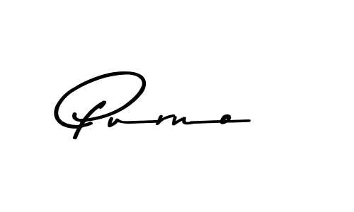 Design your own signature with our free online signature maker. With this signature software, you can create a handwritten (Asem Kandis PERSONAL USE) signature for name Purno. Purno signature style 9 images and pictures png