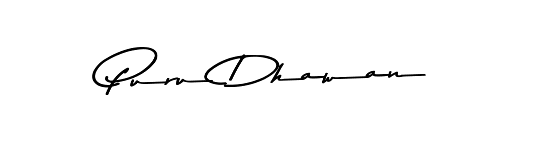 Create a beautiful signature design for name Puru Dhawan. With this signature (Asem Kandis PERSONAL USE) fonts, you can make a handwritten signature for free. Puru Dhawan signature style 9 images and pictures png