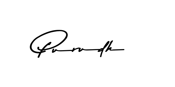 How to make Purudh name signature. Use Asem Kandis PERSONAL USE style for creating short signs online. This is the latest handwritten sign. Purudh signature style 9 images and pictures png