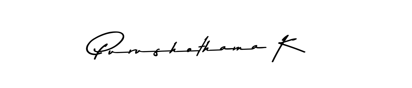 Make a beautiful signature design for name Purushothama K. With this signature (Asem Kandis PERSONAL USE) style, you can create a handwritten signature for free. Purushothama K signature style 9 images and pictures png