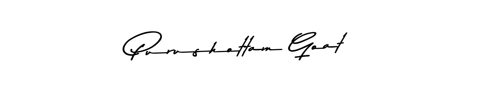 How to make Purushottam Goat name signature. Use Asem Kandis PERSONAL USE style for creating short signs online. This is the latest handwritten sign. Purushottam Goat signature style 9 images and pictures png