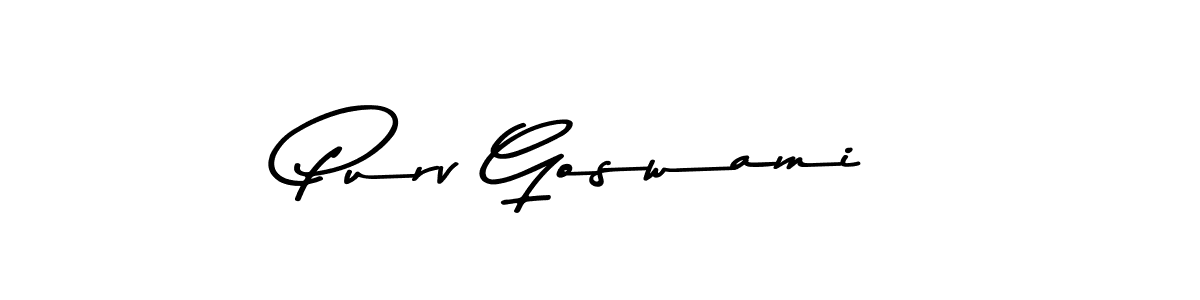 The best way (Asem Kandis PERSONAL USE) to make a short signature is to pick only two or three words in your name. The name Purv Goswami include a total of six letters. For converting this name. Purv Goswami signature style 9 images and pictures png