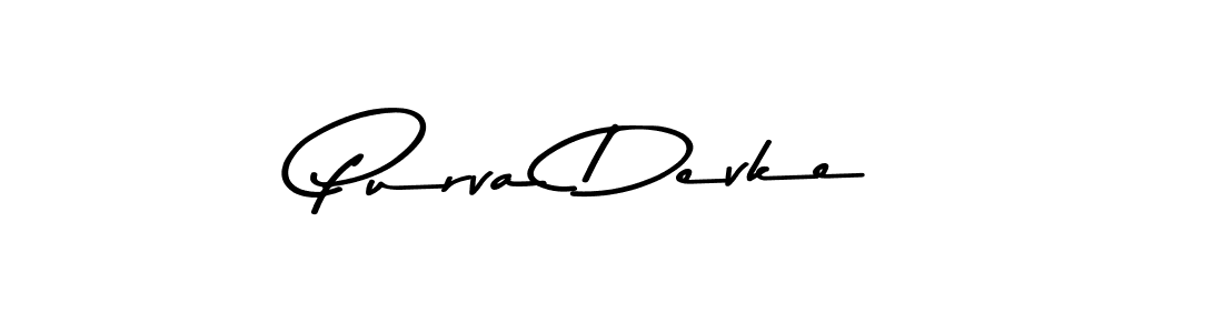 Purva Devke stylish signature style. Best Handwritten Sign (Asem Kandis PERSONAL USE) for my name. Handwritten Signature Collection Ideas for my name Purva Devke. Purva Devke signature style 9 images and pictures png