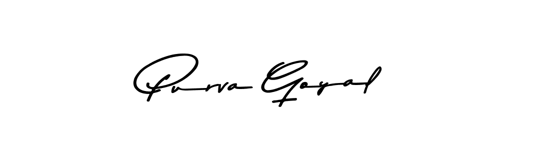 Make a beautiful signature design for name Purva Goyal. With this signature (Asem Kandis PERSONAL USE) style, you can create a handwritten signature for free. Purva Goyal signature style 9 images and pictures png