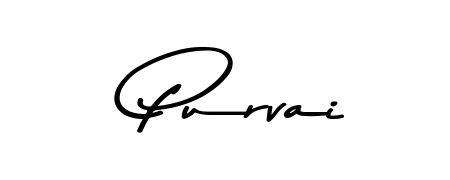 Enhance your business communications with Purvai signature in Asem Kandis PERSONAL USE lettering. Clean, modern, and universally compatible. Purvai signature style 9 images and pictures png