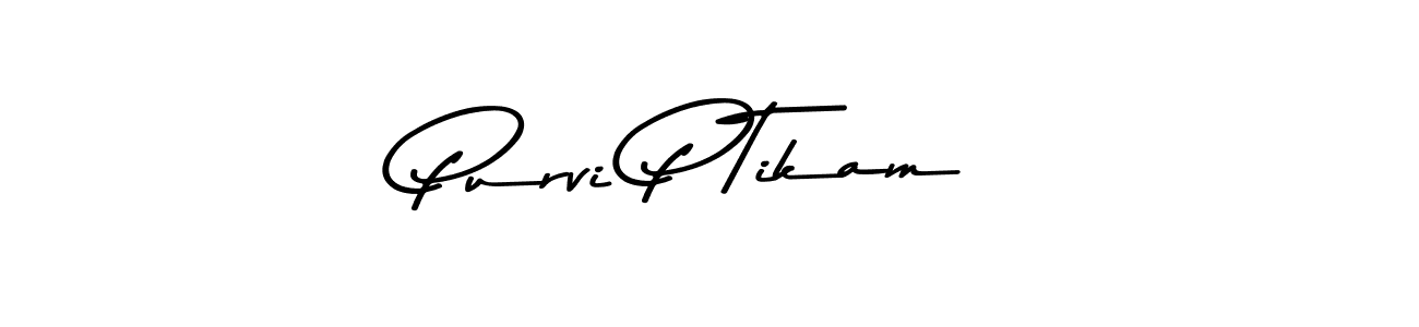 Design your own signature with our free online signature maker. With this signature software, you can create a handwritten (Asem Kandis PERSONAL USE) signature for name Purvi P Tikam. Purvi P Tikam signature style 9 images and pictures png