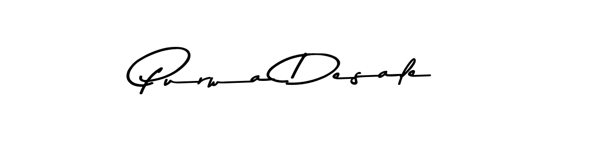 Similarly Asem Kandis PERSONAL USE is the best handwritten signature design. Signature creator online .You can use it as an online autograph creator for name Purwa Desale. Purwa Desale signature style 9 images and pictures png