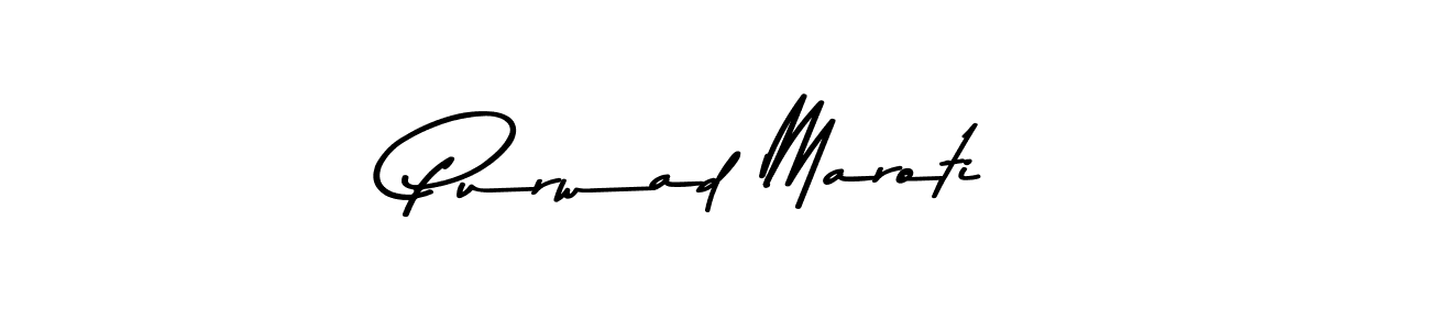How to make Purwad Maroti name signature. Use Asem Kandis PERSONAL USE style for creating short signs online. This is the latest handwritten sign. Purwad Maroti signature style 9 images and pictures png