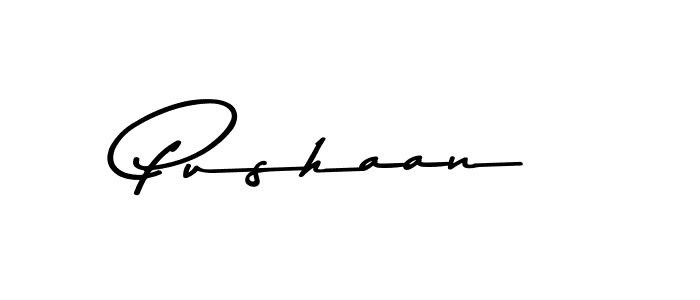 How to make Pushaan name signature. Use Asem Kandis PERSONAL USE style for creating short signs online. This is the latest handwritten sign. Pushaan signature style 9 images and pictures png