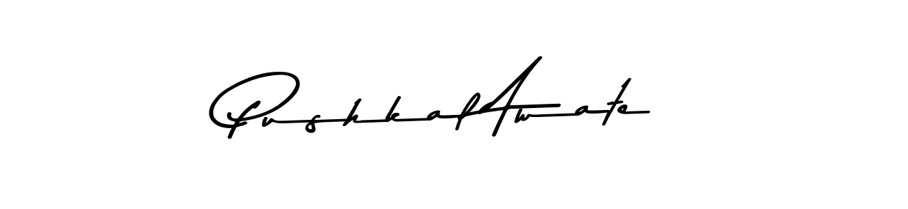 How to make Pushkal Awate name signature. Use Asem Kandis PERSONAL USE style for creating short signs online. This is the latest handwritten sign. Pushkal Awate signature style 9 images and pictures png