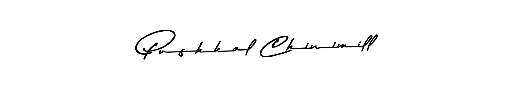 The best way (Asem Kandis PERSONAL USE) to make a short signature is to pick only two or three words in your name. The name Pushkal Chinimill include a total of six letters. For converting this name. Pushkal Chinimill signature style 9 images and pictures png