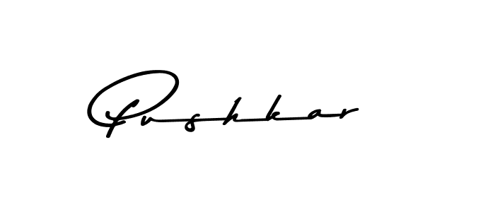 Create a beautiful signature design for name Pushkar. With this signature (Asem Kandis PERSONAL USE) fonts, you can make a handwritten signature for free. Pushkar signature style 9 images and pictures png