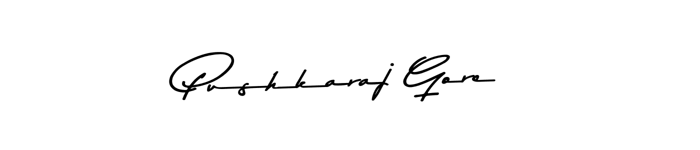 Also You can easily find your signature by using the search form. We will create Pushkaraj Gore name handwritten signature images for you free of cost using Asem Kandis PERSONAL USE sign style. Pushkaraj Gore signature style 9 images and pictures png