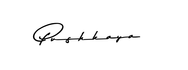 How to make Pushkaya name signature. Use Asem Kandis PERSONAL USE style for creating short signs online. This is the latest handwritten sign. Pushkaya signature style 9 images and pictures png