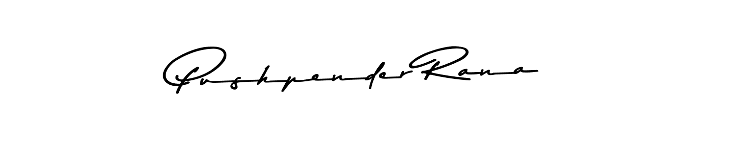 Create a beautiful signature design for name Pushpender Rana. With this signature (Asem Kandis PERSONAL USE) fonts, you can make a handwritten signature for free. Pushpender Rana signature style 9 images and pictures png