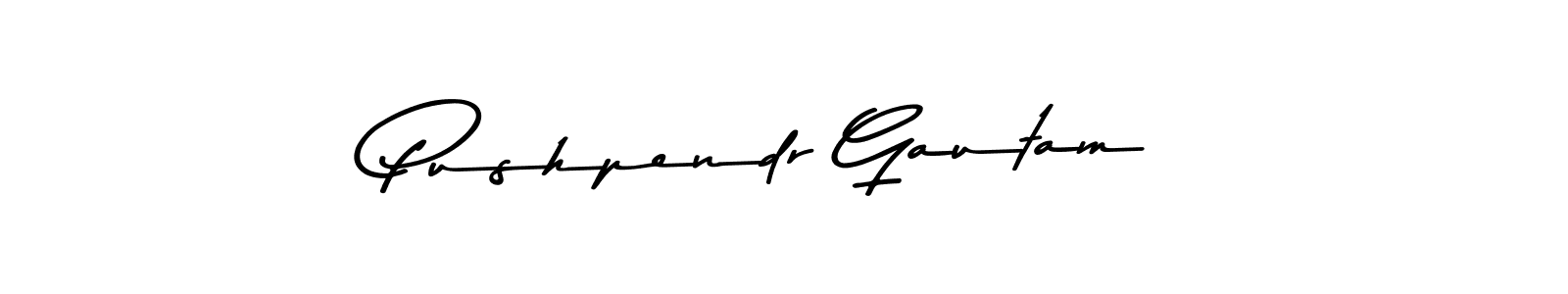 How to make Pushpendr Gautam name signature. Use Asem Kandis PERSONAL USE style for creating short signs online. This is the latest handwritten sign. Pushpendr Gautam signature style 9 images and pictures png