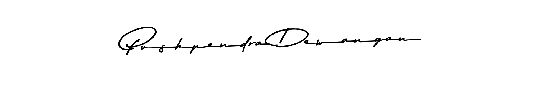 How to make Pushpendra Dewangan name signature. Use Asem Kandis PERSONAL USE style for creating short signs online. This is the latest handwritten sign. Pushpendra Dewangan signature style 9 images and pictures png