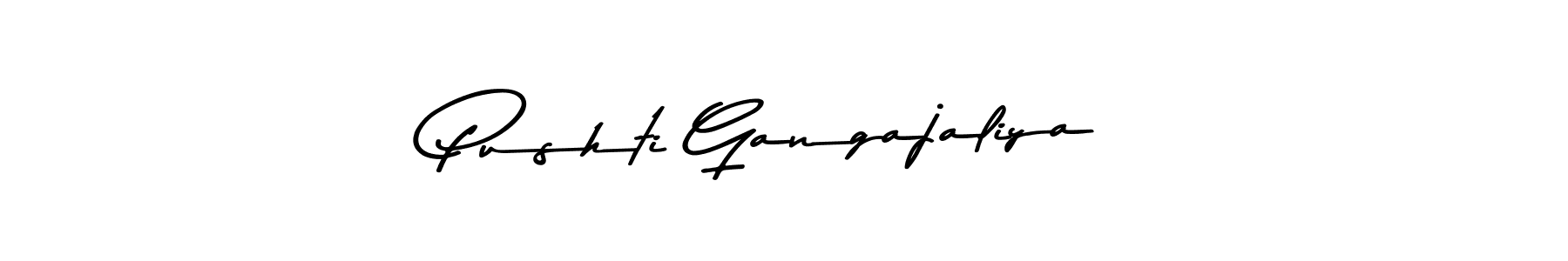 You should practise on your own different ways (Asem Kandis PERSONAL USE) to write your name (Pushti Gangajaliya) in signature. don't let someone else do it for you. Pushti Gangajaliya signature style 9 images and pictures png