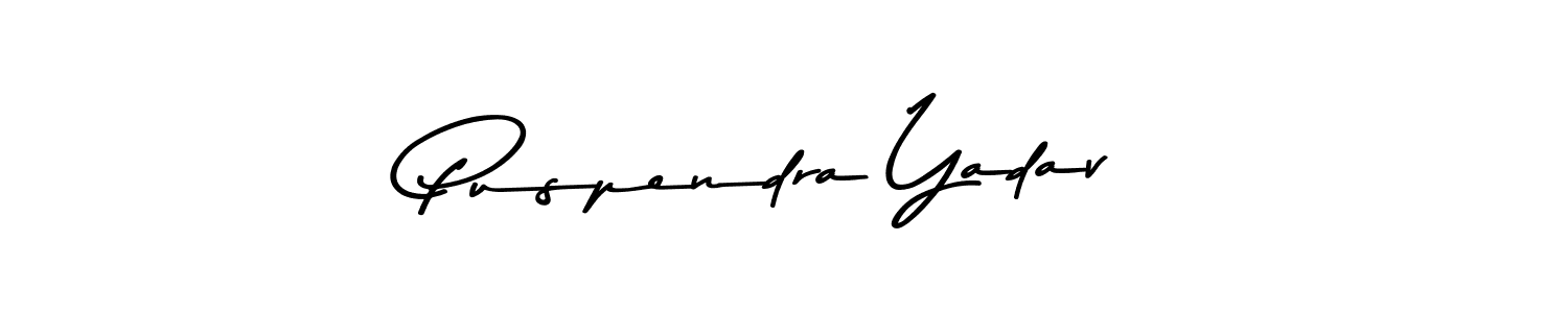 How to make Puspendra Yadav name signature. Use Asem Kandis PERSONAL USE style for creating short signs online. This is the latest handwritten sign. Puspendra Yadav signature style 9 images and pictures png