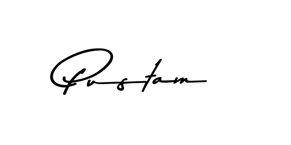 How to make Pustam name signature. Use Asem Kandis PERSONAL USE style for creating short signs online. This is the latest handwritten sign. Pustam signature style 9 images and pictures png