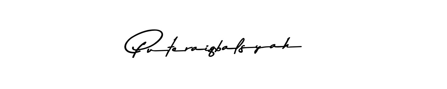 Create a beautiful signature design for name Puteraiqbalsyah. With this signature (Asem Kandis PERSONAL USE) fonts, you can make a handwritten signature for free. Puteraiqbalsyah signature style 9 images and pictures png