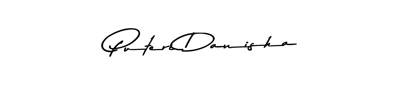 Make a beautiful signature design for name Puteri Danisha. With this signature (Asem Kandis PERSONAL USE) style, you can create a handwritten signature for free. Puteri Danisha signature style 9 images and pictures png