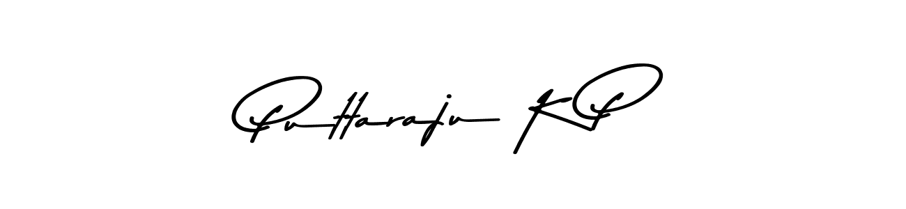 How to make Puttaraju K P name signature. Use Asem Kandis PERSONAL USE style for creating short signs online. This is the latest handwritten sign. Puttaraju K P signature style 9 images and pictures png