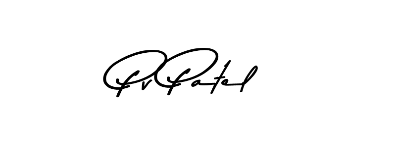 How to make Pv Patel name signature. Use Asem Kandis PERSONAL USE style for creating short signs online. This is the latest handwritten sign. Pv Patel signature style 9 images and pictures png