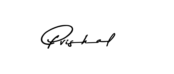 How to make Pvishal name signature. Use Asem Kandis PERSONAL USE style for creating short signs online. This is the latest handwritten sign. Pvishal signature style 9 images and pictures png