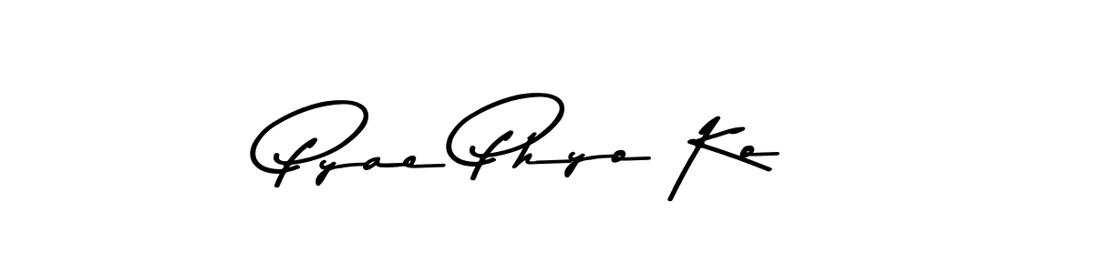 The best way (Asem Kandis PERSONAL USE) to make a short signature is to pick only two or three words in your name. The name Pyae Phyo Ko include a total of six letters. For converting this name. Pyae Phyo Ko signature style 9 images and pictures png