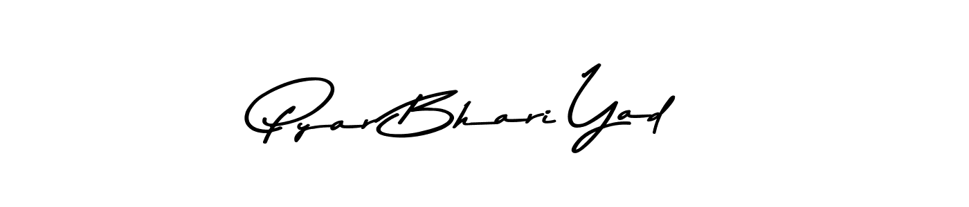 How to make Pyar Bhari Yad name signature. Use Asem Kandis PERSONAL USE style for creating short signs online. This is the latest handwritten sign. Pyar Bhari Yad signature style 9 images and pictures png