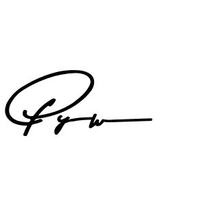 Create a beautiful signature design for name Pyw. With this signature (Asem Kandis PERSONAL USE) fonts, you can make a handwritten signature for free. Pyw signature style 9 images and pictures png