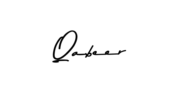 Create a beautiful signature design for name Qabeer. With this signature (Asem Kandis PERSONAL USE) fonts, you can make a handwritten signature for free. Qabeer signature style 9 images and pictures png