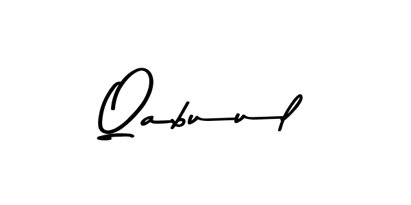 Create a beautiful signature design for name Qabuul. With this signature (Asem Kandis PERSONAL USE) fonts, you can make a handwritten signature for free. Qabuul signature style 9 images and pictures png