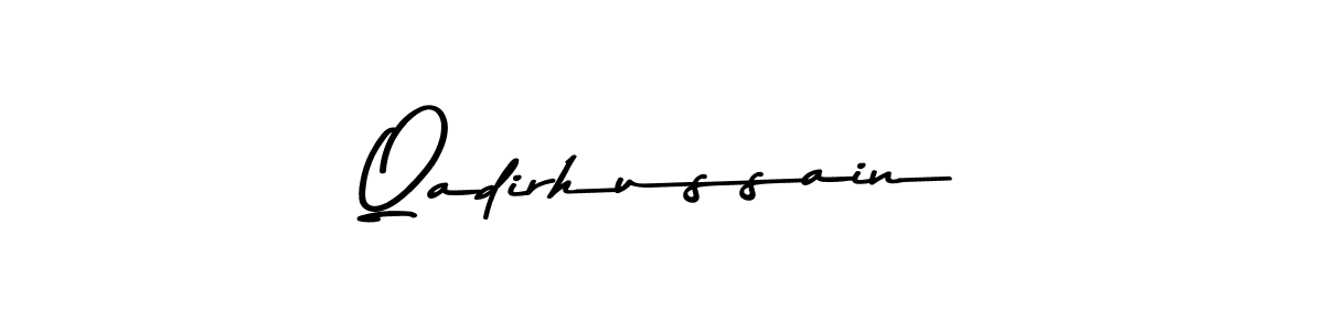 Make a beautiful signature design for name Qadirhussain. With this signature (Asem Kandis PERSONAL USE) style, you can create a handwritten signature for free. Qadirhussain signature style 9 images and pictures png