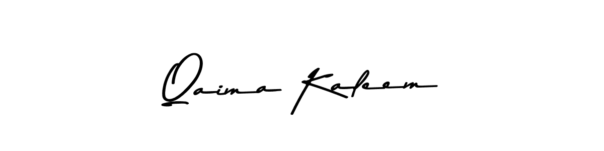 Create a beautiful signature design for name Qaima Kaleem. With this signature (Asem Kandis PERSONAL USE) fonts, you can make a handwritten signature for free. Qaima Kaleem signature style 9 images and pictures png