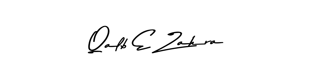 Make a beautiful signature design for name Qalb E Zahra. With this signature (Asem Kandis PERSONAL USE) style, you can create a handwritten signature for free. Qalb E Zahra signature style 9 images and pictures png